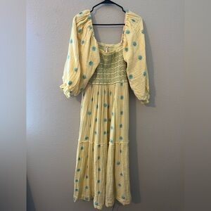 Free People Dahlia Embroidered Maxi